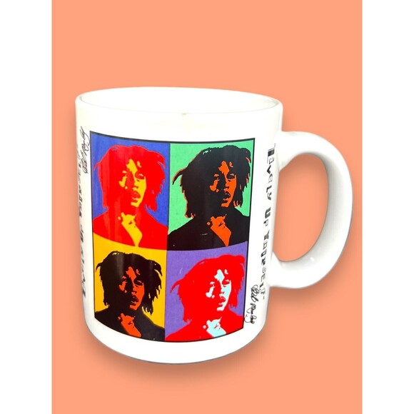 Vintage Bob Marley Coffee Tea Mug Lively Up Yourself Beat Street 1995 Pop Art - Picture 1 of 7